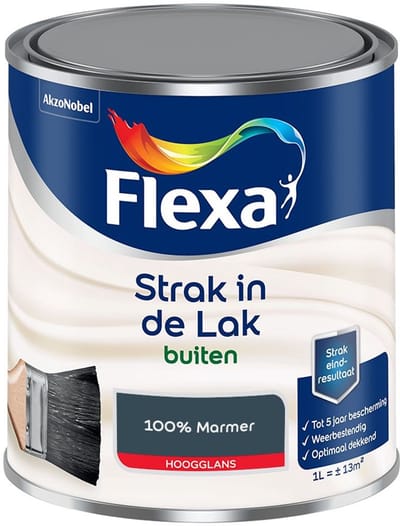Flexa - Strak In De Lak Buitenlak Hoogglans - 100% Marmer - Mengverf - 1 L