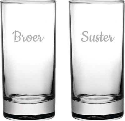 Gegraveerde longdrinkglas 28,5cl Broer-Suster