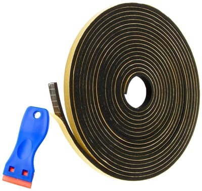 SnelShoppen - Vlamvertragende Zelfklevende Sealing Tape 5 m voor Fornuis en Keramische Plaat met Kleine Schraper, 6 mm x 3 mm, Keukenaccessoire