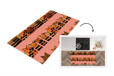 Keukenloper - Loper keuken - Katten - Patronen - Dieren - Kinderen - 120x60 cm - Keukenloper vinyl