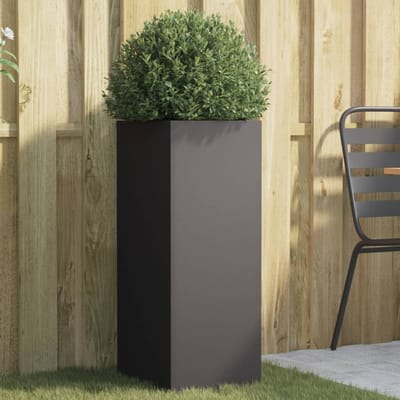 vidaXL - Plantenbak - 32x29x75 - cm - staal - zwart