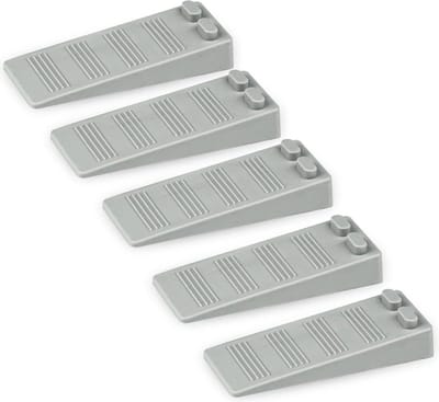 Deurstopper 5 stuks vloer grijs - in hoogte verstelbaar - krasbestendig - antislip - deurwig rubber - deurbuffer voor balkondeur