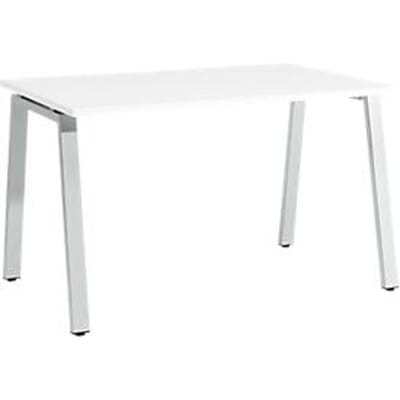 Schäfer Shop  Select Bureautafel Start Off, A-poot, rechthoek, staal/hout, B 1200 x D 800 x H 735 mm, wit