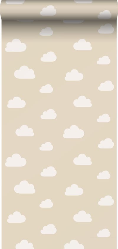 ESTAhome behang wolkjes beige - 53 cm x 10.05 m - 139559