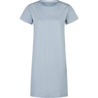 By Louise Dames Lang Nachthemd Korte Mouw Blauw Gestreept - Maat S
