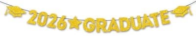 Dailygoods- Graduatie Decoratie Set - Gouden Banner “Gefeliciteerd met je Diploma” - Slinger - Bachelor Hoed - Fotobackdrop - Geschikt voor Diploma en Promotie - Afstudeerdecoratie