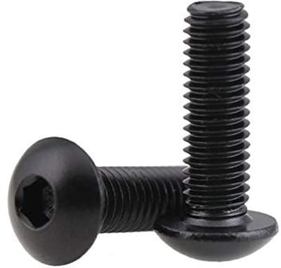 Dailygoods- Schroeven 20 Stuks - Inbusschroeven Bolkop - Koolstofstaal Rang 10,9 - M4 x 12 mm - Corrosiebestendig - Volledig Schroefdraad