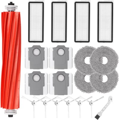 JHUBERS- Accessoirekit Hoogwaardige Onderdelen - Hoofdborstel - HEPA Filters - Mop Pads - Zijborstels - Stofzakken - Compatibel met Roborock Qrevo S/Pro/MaxV/Plus - Robotstofzuigeronderdelen