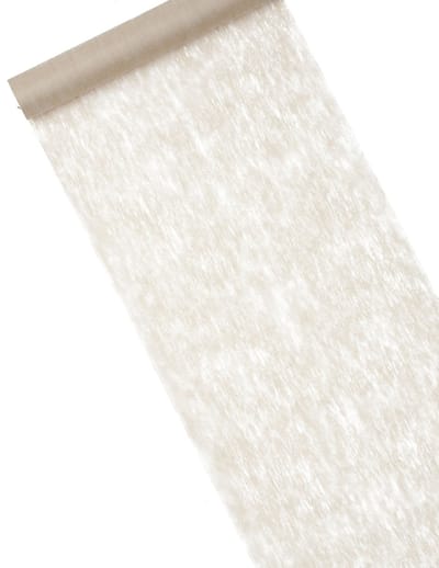 HOBI - Non-woven tafelloper taupe 30 cm x 10 m transparant effect