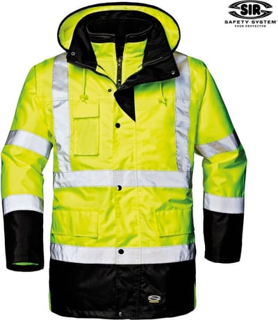 SIR SAFETY MOTORWAY SPLIT Hi Vis Reflecterend 3-in-1 Werkjas HEREN Veiligheidsjas Geel Zwart - Waterdicht - Winddicht - Afneembare Mouwen