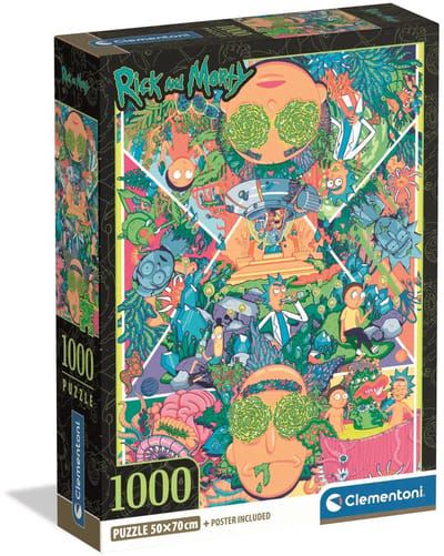 Clementoni Legpuzzel Rick and Morty Vol. 2 - Puzzel 1000 Stukjes - Jigsaw Puzzle - Compact Box - Legpuzzels en Puzzels voor Volwassenen