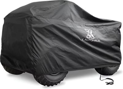 E-shop4u® - Quad ATV Afdekking - Universele Quad Motorhoes - Waterdicht, Sneeuwbestendig, UV-bescherming, Reflecterende Stroken, Geschikt voor Honda, Yamaha en meer - Maat XL - Zwart