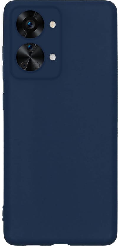 Hoes - Geschikt voor OnePlus Nord 2T - Sterk & Shockproof - Hoesje Cover - Siliconen Case - Donkerblauw
