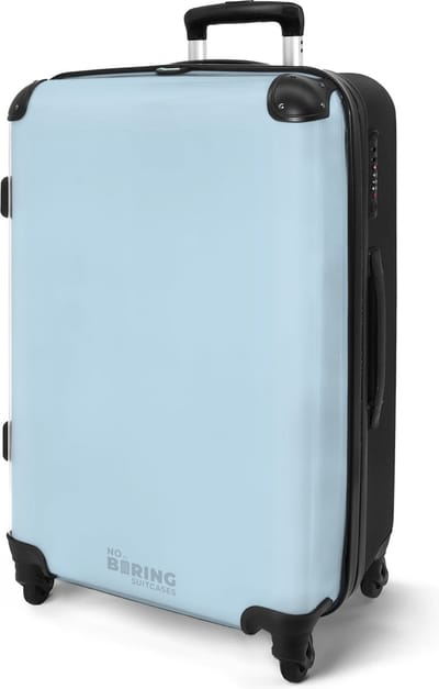 NoBoringSuitcases.com® - Koffer groot - Rolkoffer reizen lichtgewicht - Pastel blauw - Reiskoffer op 4 wielen - Large travel luggage suitcase - Grote valies trolley XL - 20 kg bagage