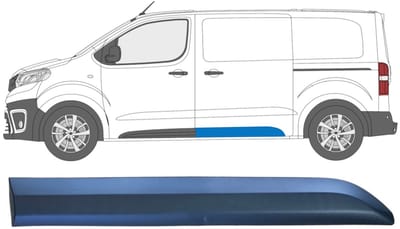 Achterste zijlijst sierlijst voor Fiat Scudo 2022- / Links / Rechts