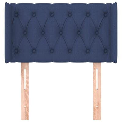 vidaXL - Hoofdbord - met - randen - 83x16x78/88 - cm - stof - blauw