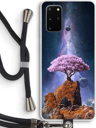 Case Company® - Hoesje met koord geschikt voor Samsung Galaxy S20 Plus hoesje met Koord - Ambition - Telefoonhoesje met Zwart Koord - Bescherming aan alle Kanten en Over de Schermrand