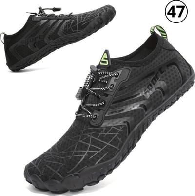 Bovista Waterschoenen Voor Kinderen & Volwassenen - Aqua Shoes - Aquaschoenen - Afzwemschoenen - Zwemles Schoenen - Zwart - Maat 47
