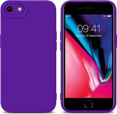 Cadorabo Hoesje geschikt voor Apple iPhone 7 / 7S / 8 / SE 2020 in FLUID DONKER PAARS - Beschermhoes gemaakt van flexibel TPU silicone Cover Fluid Case