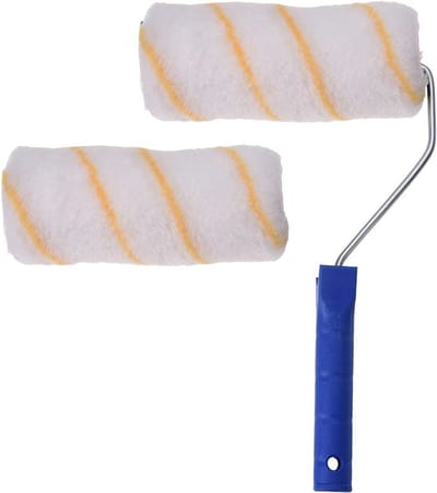 FX Tools Verfrollers set 15 cm voor muren met beugel - 2x stuks - Schilderen materiaal - Acryl en waterbasis verf - Muurverf