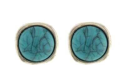 Behave - Oorclips - Blauwe steen - Zilverkleur - Vintage klassiek