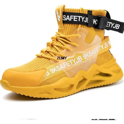 Mode Veiligheidsschoenen Heren Stalen Neus Werkschoenen Puncture Proof Sneaker Man Industriële Werkveiligheidslaarzen Ademende Beschermende Laars EU46 geel