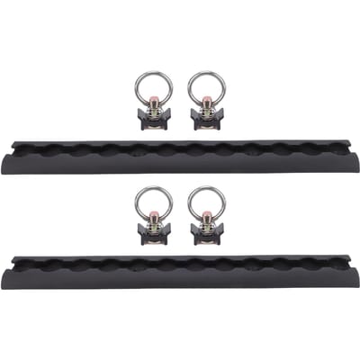 Aluminium L-profiel 304 mm Verdikt L-profiel Vastzetrail met 4 Ronde Ringen voor Motoren ATV's Crossmotoren Pick-up Trucks zwart