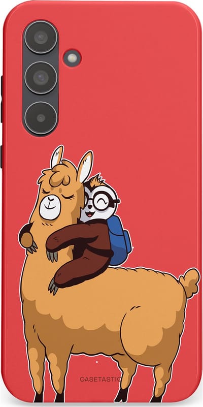 Casetastic hoesje geschikt voor Samsung Galaxy A55 - Dubbellaagse bescherming - Lui en lekker - Fashion Case - Koraal Goud
