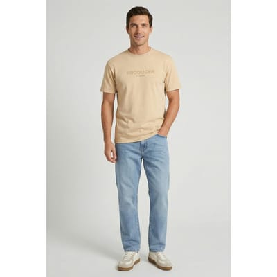 Cars Jeans Kohas Ts Sand Maat: M | Basic T-Shirts Outlet | Heren | Beige