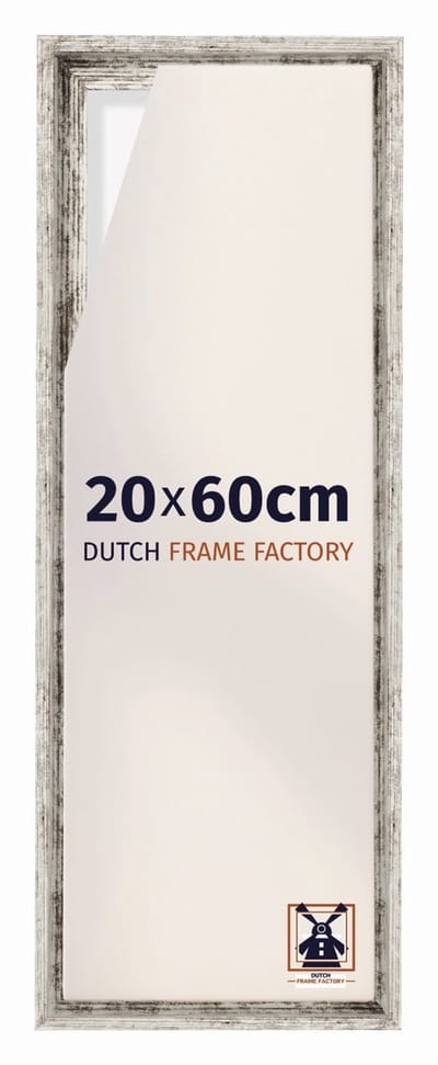 Baklijst 20x60 cm - Wit Vintage - Geschikt voor Canvasdoek - MDF Baklijst Lausanne