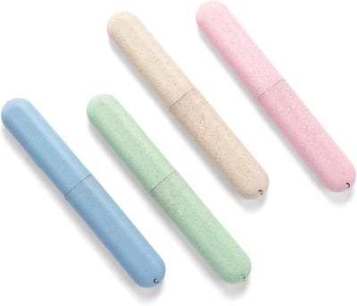 Draagbare Tandborstelhoes - 2 Stuks, Milieuvriendelijke Bescherming voor Reizen, Geschikt voor Gezinnen, Compact en Lichtgewicht, Verkrijgbaar in Meerdere Kleuren