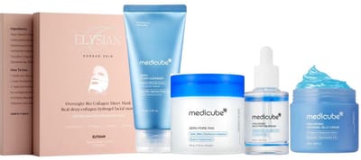 Medicube Skincare Set – Hydratatie & Porie Verfijning – 5 Delig + 3x Elysian Collagen Mask