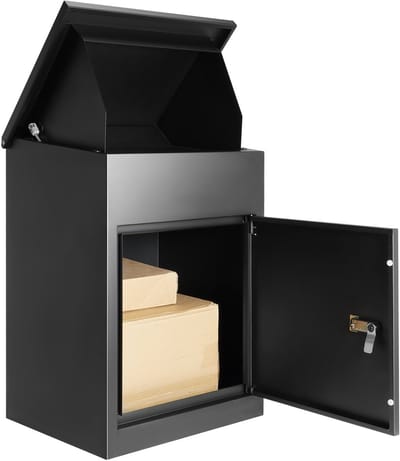 WEVERO Pakketbrievenbus Buiten 53 cm – Brievenbus - Anti-Diefstal - Slot - Pakketten - Post – Waterdichte Pakketbox – Zwart
