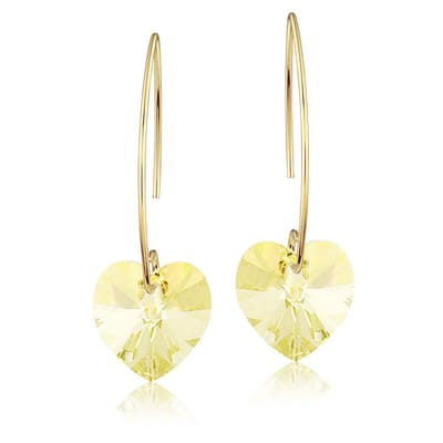 Montebello Oorbellen Pippa HG118 - Swarovski Hart - 925 Verguld Zilver - Ø14mm - 40mm
