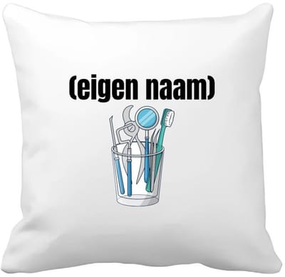 Akyol - tandarts materiaal met eigen naam Kussen hoes - Tandarts - mondhygiënisten/tandartsen - iemand die tandarts is of mondhygiënist - verjaardag - cadeau - kado - geschenk - 40 bij 40 cm