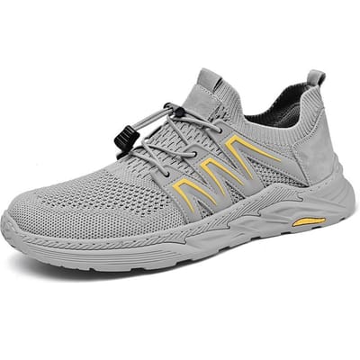 Herenschoenen Zomer Nieuwe Vlieg Geweven Mesh Sport Casual Schoenen Veelzijdige Schoenen Zachte Zool Ademende Luiaard Sneakers 44 grijze kleur
