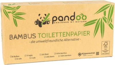 100% Bamboe Toiletpapier - Plasticvrij en Houtvrij, 3-laags en Extra Zacht - 12 Rollen à 200 Vellen