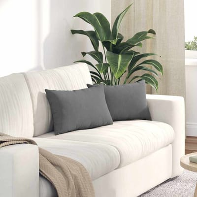 vidaXL - Zitkussens - 2 - st - Stof - Donkergrijs - 50 - x - 30 - cm