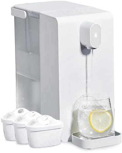 YOR® Koudwater Dispenser - Koud water - Watermachine Met Filtering en Verwarming - Waterkoeler - Watercooler - Waterdispenser - Voor Thuis of Kantoor- Wit-24cm x 14cm x 29cm