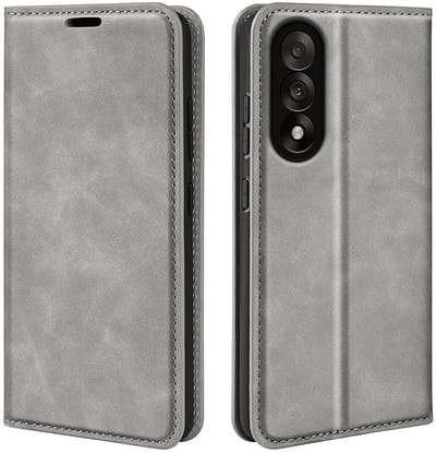 MobyDefend Hoesje - Geschikt voor OnePlus Nord 5 - Luxe Wallet Bookcase (Magnetische Sluiting) - Grijs