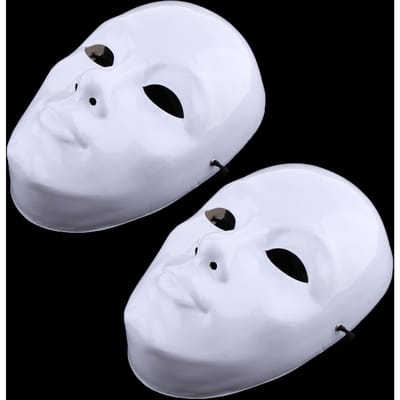 2 stuks DIY ongeverfd masker witte blanco gezichtsmasker kostuummaskers 15 x 24 x 7 cm wit