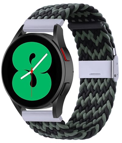 By Qubix - geschikt voor Huawei Watch GT 6 / GT 7 - 41mm - Braided nylon bandje - Groen / zwart