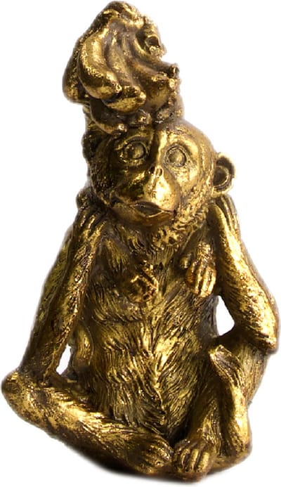 Figuren - Monkey Polyresin 9x7x8.5cm Gold