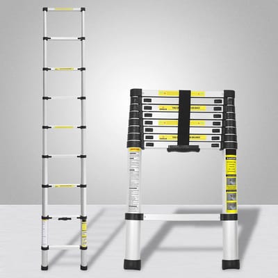 Telecopische ladder van aluminium - Draagbaar, 150 kg belastbaar - Ideaal voor binnen en buiten
