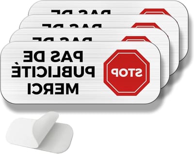 Plate 60x25mm voor Bôites in geborsteld aluminium look - Roestvrij staal, zelfklevend, duurzaam en stijlvol