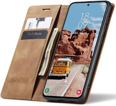 Hoesje geschikt voor Samsung Galaxy S25 - Book Case Leer Slimline Bruin