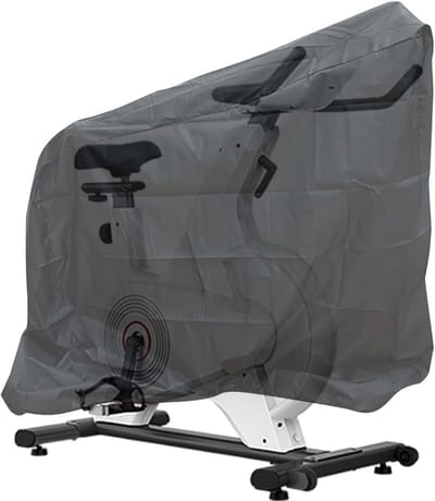 Spinning Bike Cover - Beschermhoes voor binnen en buiten - Outdoor Fitness Regenbestendige, zonwerende en stofdichte hoes - Stofdicht en winddicht - Verstelbare beschermhoes - 1 stuk - Zwart