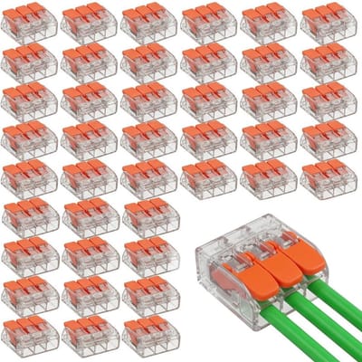 Elektrische Connectoren - Snelkoppelingen Klemblokken - Bedrading Installatie - Hendel Snelkoppeling - 50 Stuks - Transparant