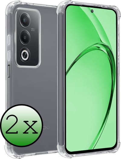 Hoesje 2 Stuks - Geschikt voor OPPO A80 - Sterk & Shockproof - Siliconen Case - Back Cover - Telefoon Hoes Shock Proof - Transparant
