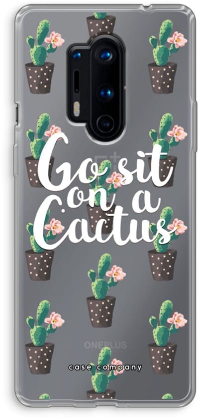 Case Company® - Hoesje geschikt voor OnePlus 8 Pro hoesje - Cactus quote - Soft Cover Telefoonhoesje - Bescherming aan alle Kanten en Schermrand